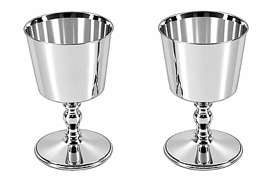 Pr Silver Plated Goblets English Silver Plate. SKU #: ANT3279.