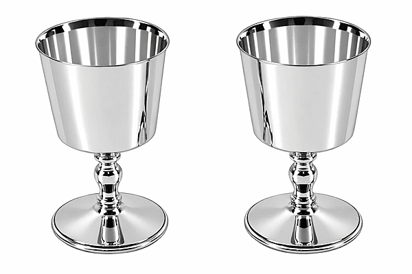 Pr Silver Plated Goblets English Silver Plate. SKU #: ANT3279.