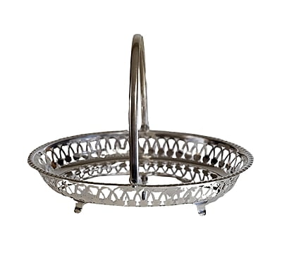 Light Basket Oval Pierced English Silver Plate c.1920.SKU:ANT:4090