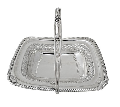 Rectangular Embossed Basket English Silver Plate c.1860.SKU:ANT4237