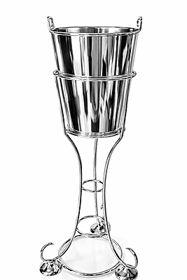 Ice Bucket D Handle Full Size  & Stand.English Silver Plate c.1900. SKU:ANT4443