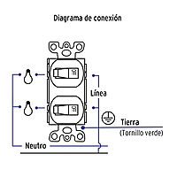 Interruptor dúplex de palanca, Standard, marfil - APDO-S / 46002