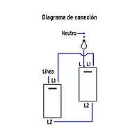 Interruptor de 3 vías, 1 módulo, línea Española,color blanco - APSE-EEB / 47048