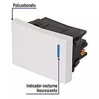 Interruptor de 3 vías, 1.5 módulos, línea Española, blanco - APSE15-EEB / 47049