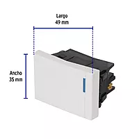 Interruptor de 3 vías, 1.5 módulos, línea Española, blanco - APSE15-EEB / 47049