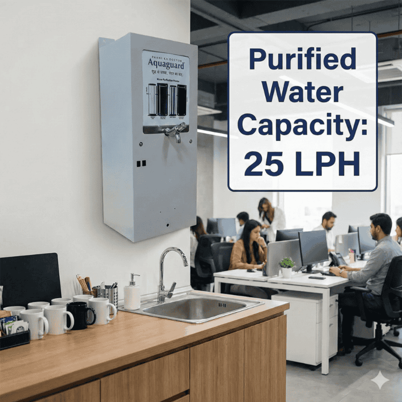 Aquaguard commercial RO system with 25 liters per hour capacity