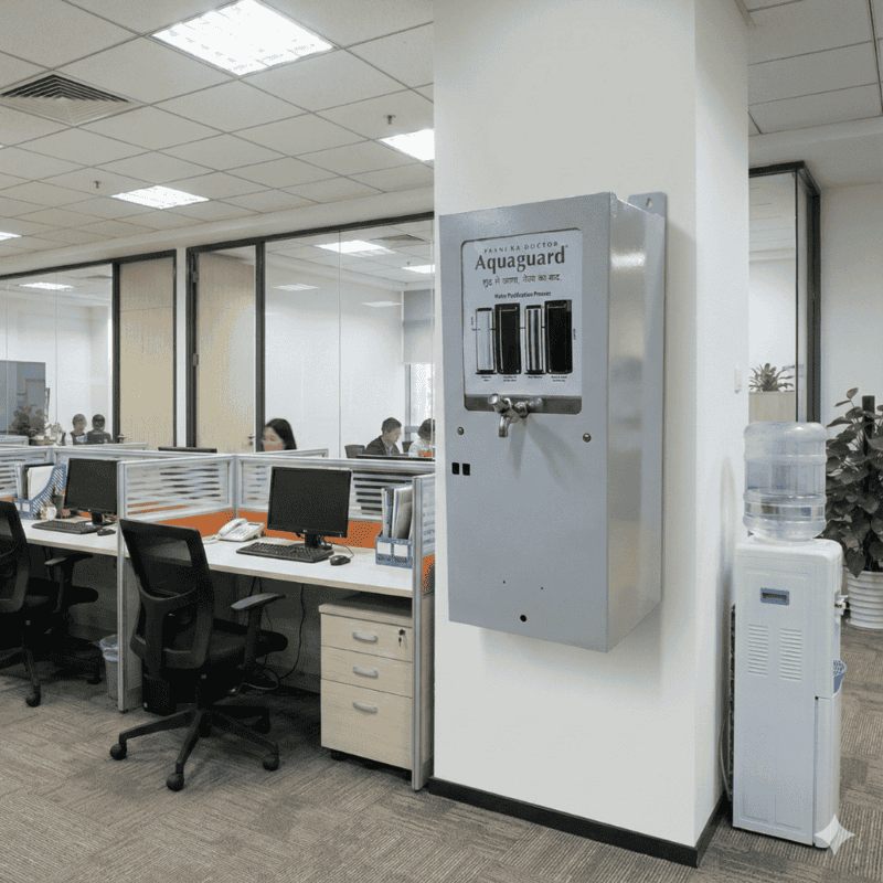 Professional Aquaguard 25 LPH RO water purifier with integrated storage