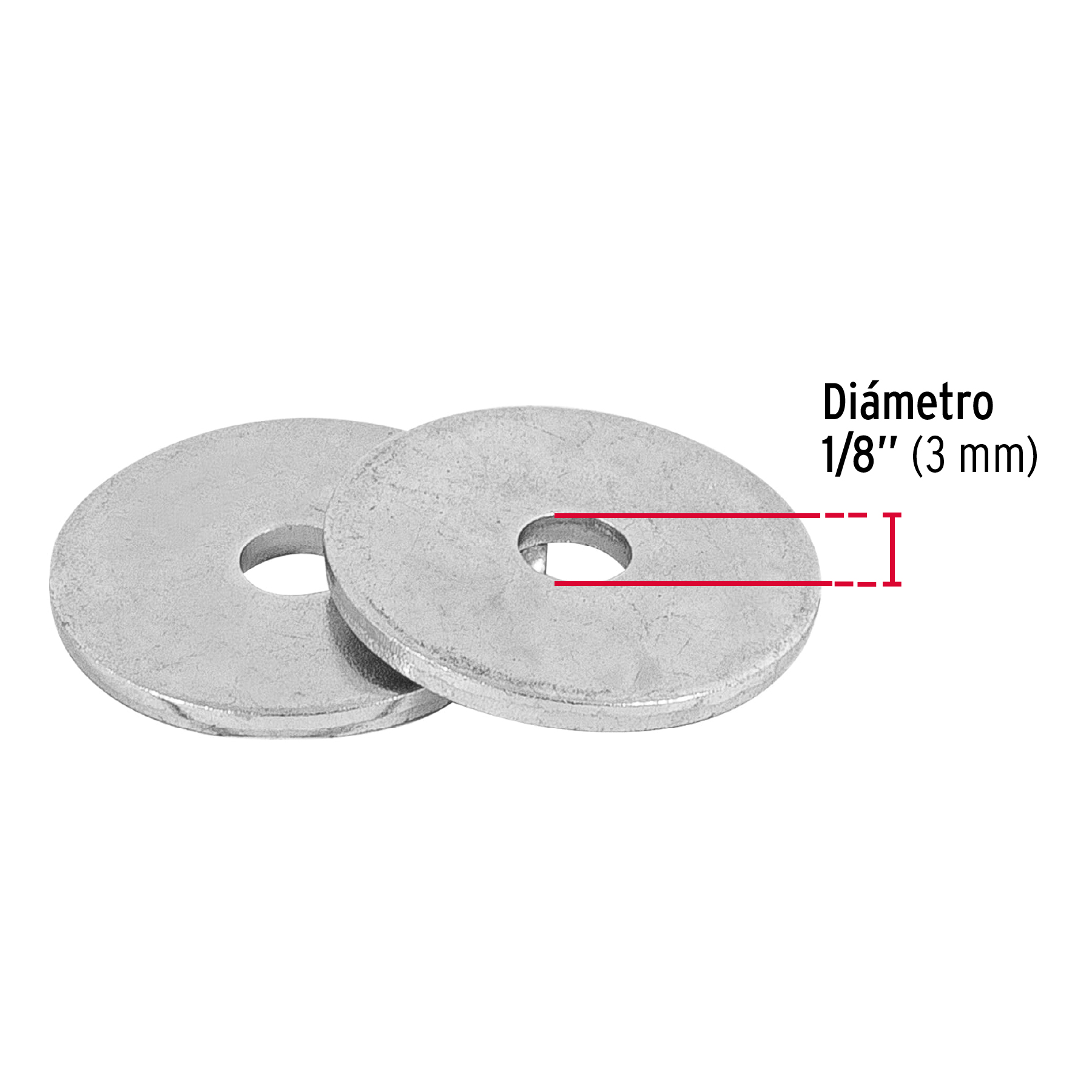 Bolsa con 1 kg de arandelas planas de 1/8' - ARA-1/8 / 44540