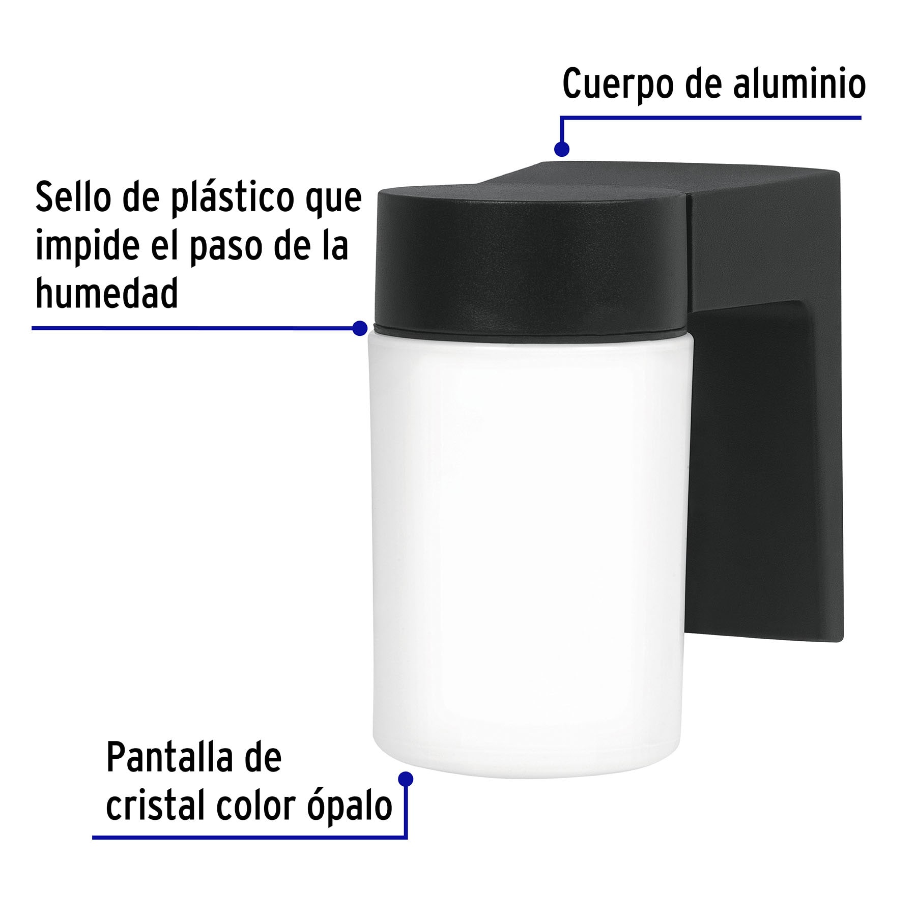 Arbotante de pared tipo vaso, lámpara no incluida, Volteck - 47287 - ARB-002S - Caja con 1 Pieza – Master 8