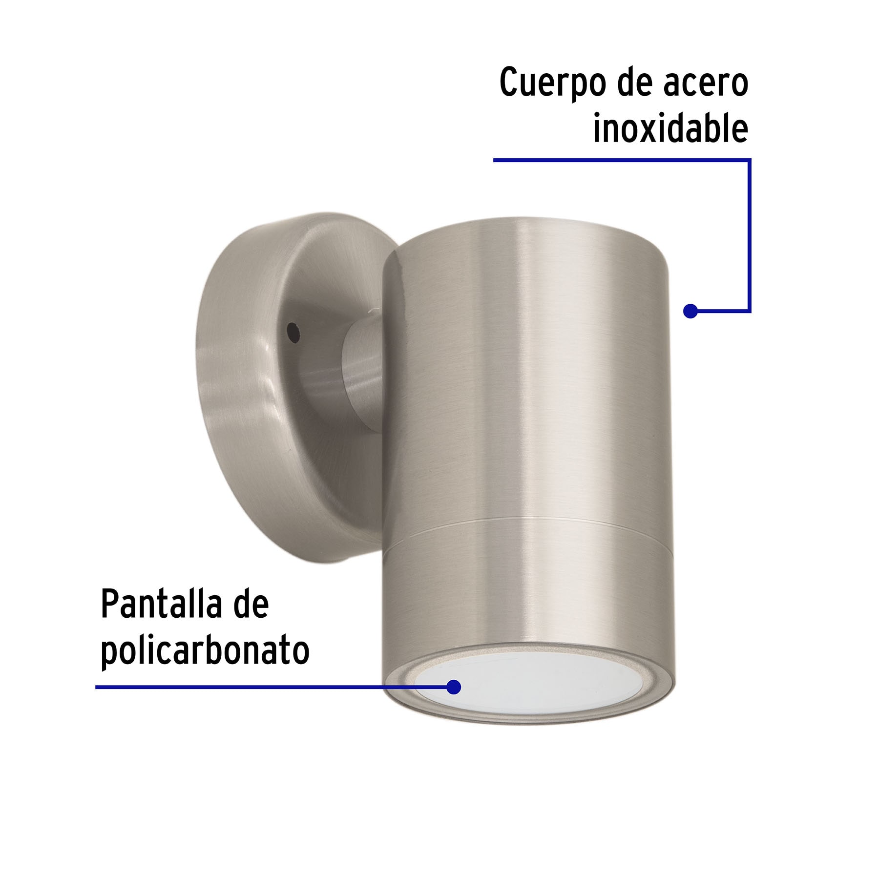 Arbotante satín de LED 5 W de acento 1 spot luz cálida - 48010 - ARB-202L - Caja con 1 Pieza – Master 20