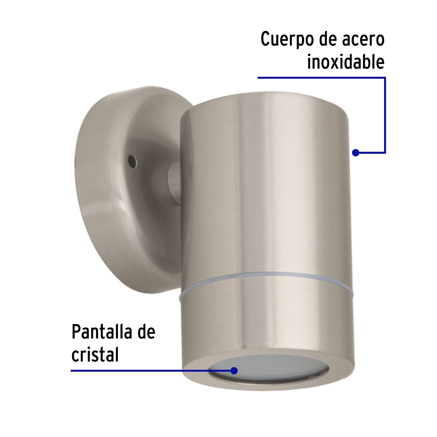 Arbotante de acento 1 spot satín, lámpara no incluida - 47392 - ARB-202S - Caja con 1 Pieza – Master 20