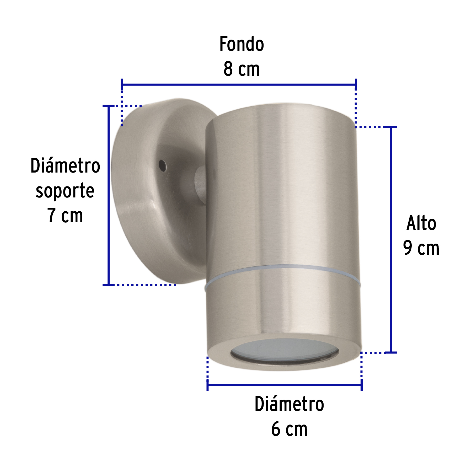 Arbotante de acento 1 spot satín, lámpara no incluida - 47392 - ARB-202S - Caja con 1 Pieza – Master 20