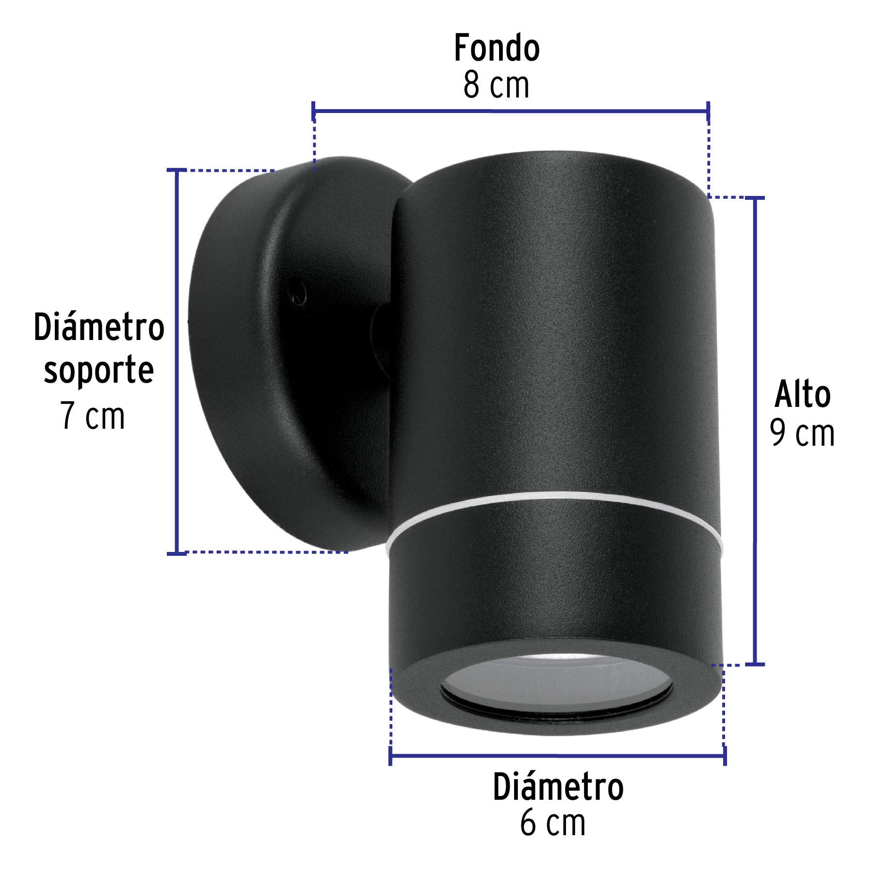 Arbotante de acento 1 spot negro, lámpara no incluida - 48143 - ARB-203S - Caja con 1 Pieza – Master 20