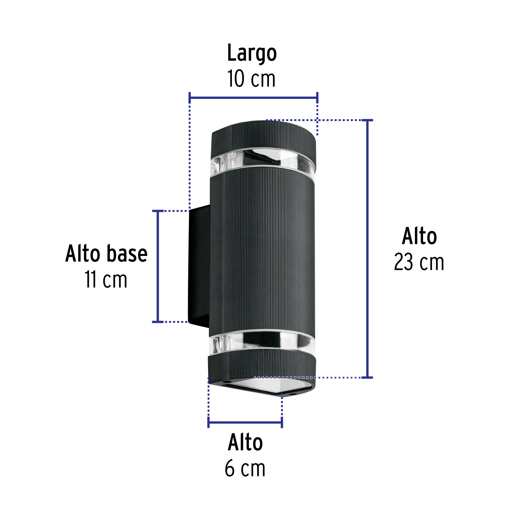 Arbotante exterior con 2 spots, lámparas no incluidas, negro - 45408 - ARB-210S - Caja con 2 Pieza – Master 24