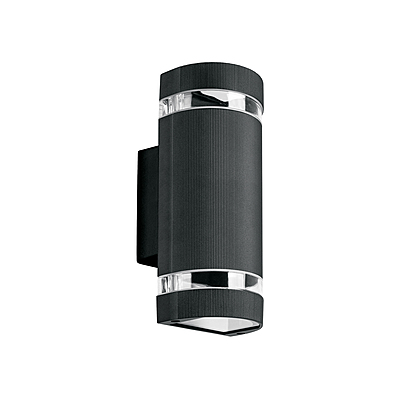 Arbotante exterior con 2 spots, lámparas no incluidas, negro - 45408 - ARB-210S - Caja con 2 Pieza – Master 24