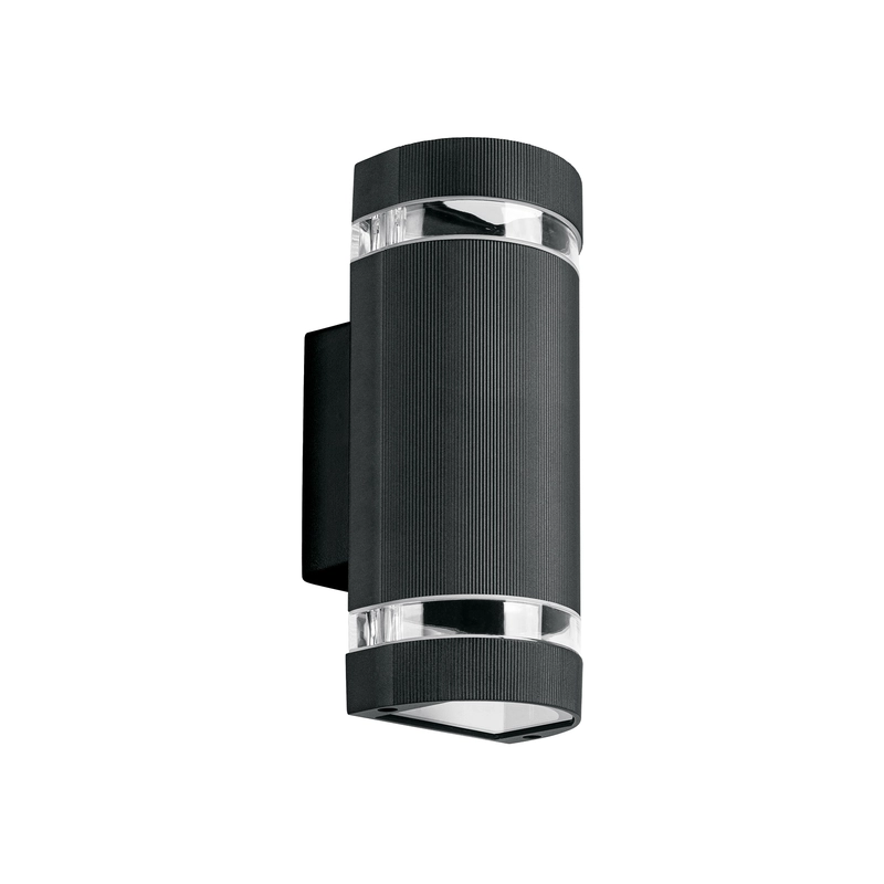 Arbotante exterior con 2 spots, lámparas no incluidas, negro - 45408 - ARB-210S - Caja con 2 Pieza – Master 24