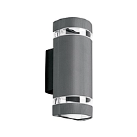 Arbotante exterior con 2 spots, lámparas no incluida, gris - 45409 - ARB-211S - Caja con 2 Pieza – Master 24