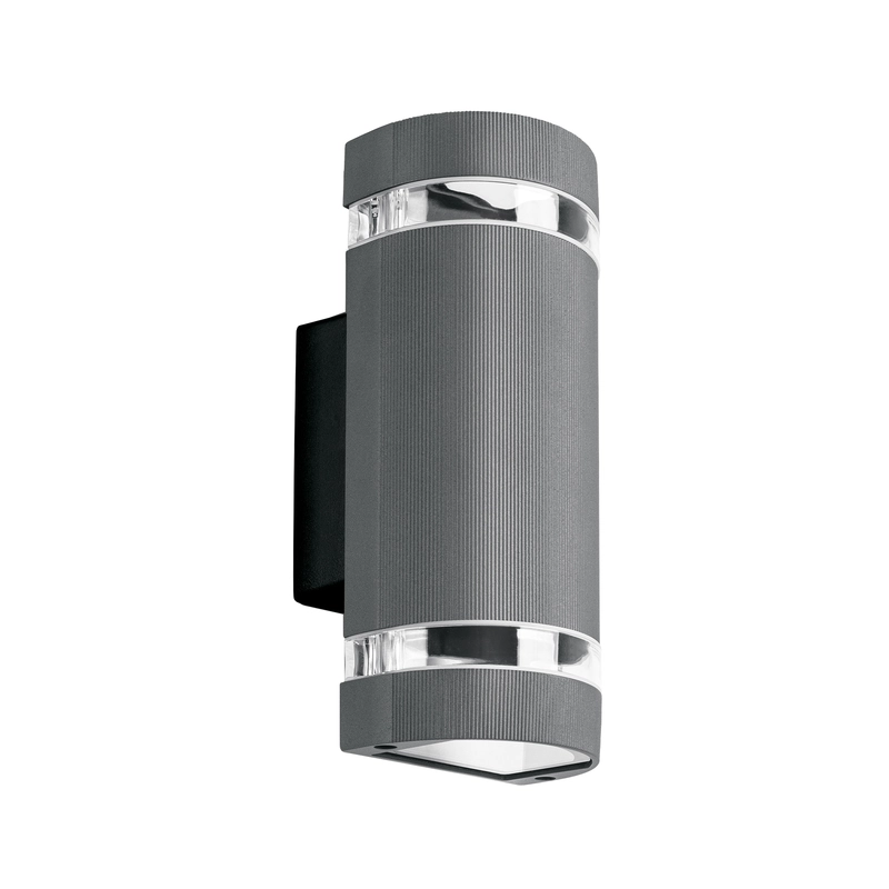 Arbotante exterior con 2 spots, lámparas no incluida, gris - 45409 - ARB-211S - Caja con 2 Pieza – Master 24