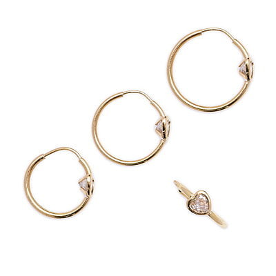 AROS CUBANOS CON PIEDRA CORAZON AROS CUBANOS CON PIEDRA CORAZON