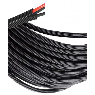 3/4" 0G Split Loom Tubing 10 Feet, Black 3/4" 0G Split Loom Tubing 10 Feet, Black