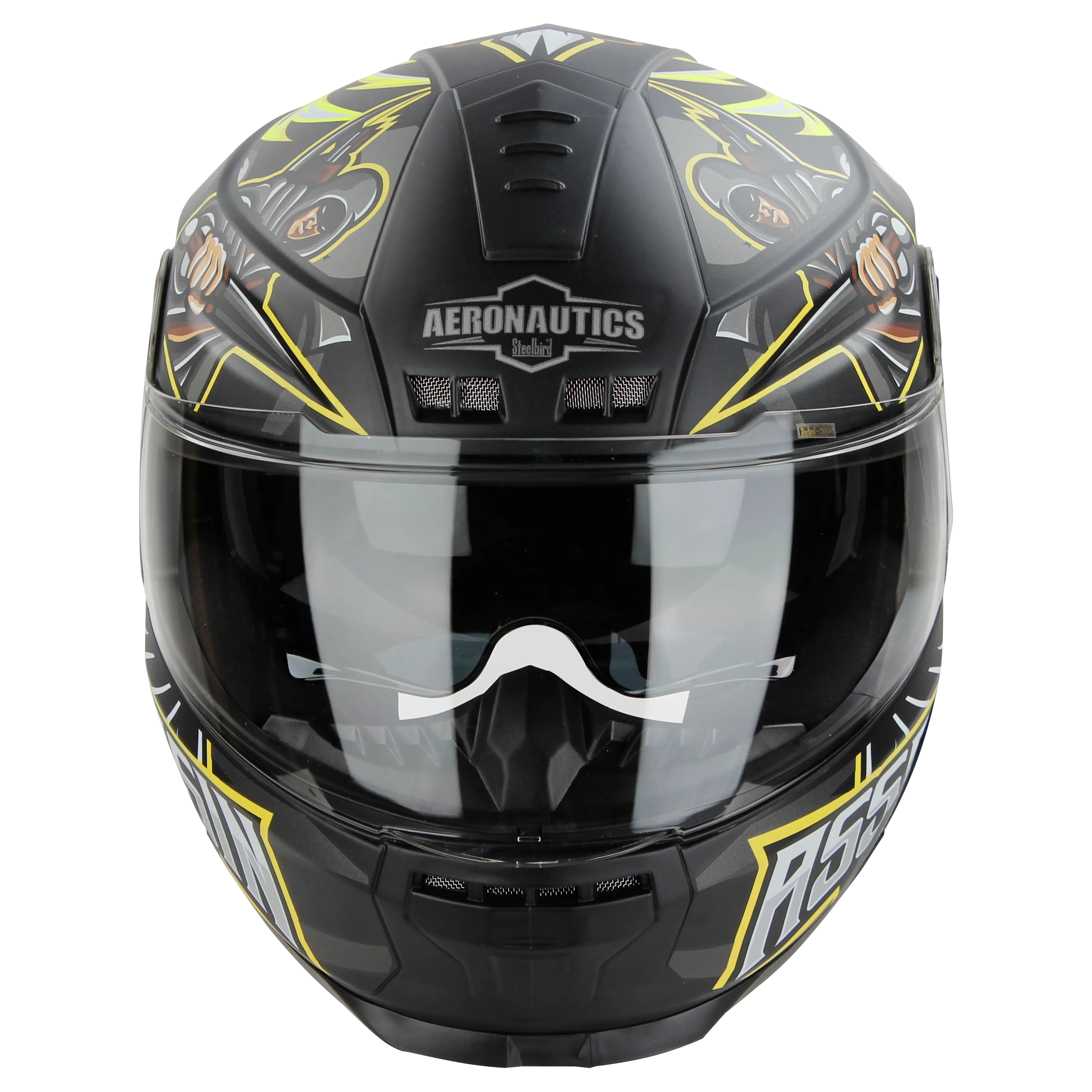 STEELBIRD SBH-40 ISS ASSASIN MATT BLACK/NEON C/V 580 MM