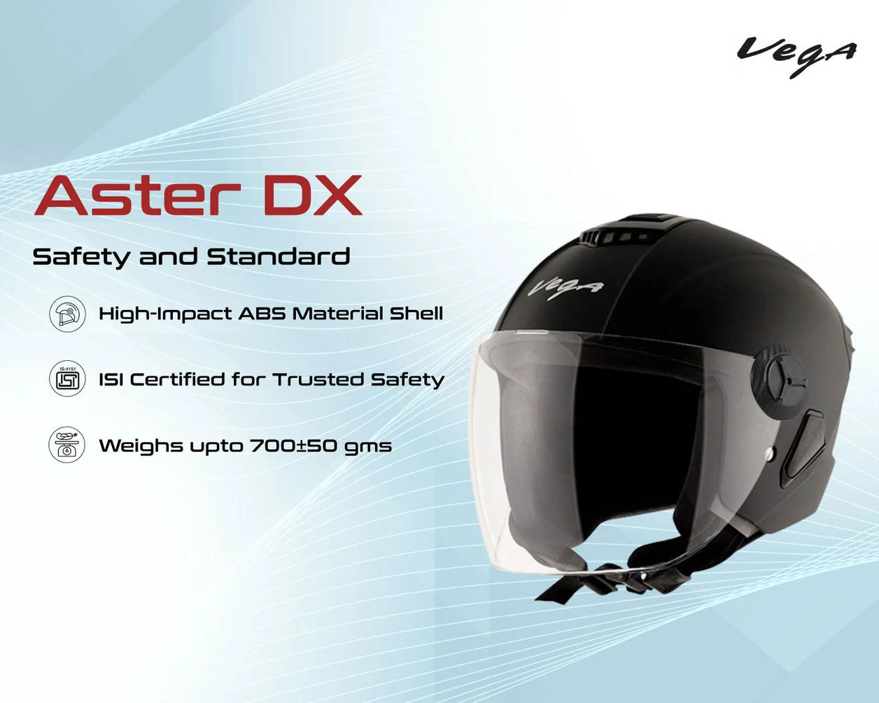 VEGA ASTER DX DULL BLACK C/V (L) VEGA ASTER DX DULL BLACK C/V (L)