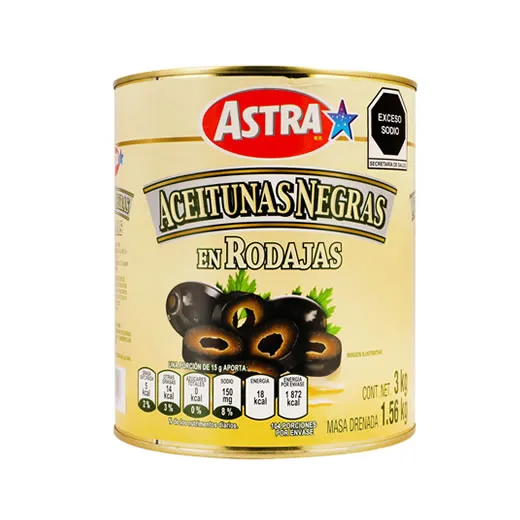 ASTRA ACEITUNA NEGRA REBANADA 3 KG