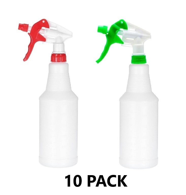 Botella rociadora 750 ml pack de 10 con gatillo pulverizador para limpieza institucional