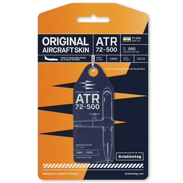 Aviationtag ATR72 - VT-JCM - Dark Blue