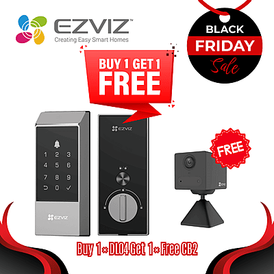 [Buy1Get1Free] EZVIZ DL04 Smart Deadbolt Lock + Solar Battery Camera CB5