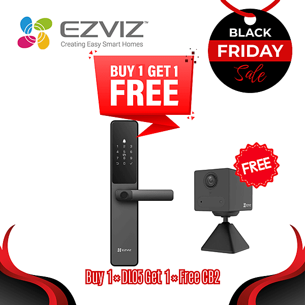 [Buy1Get1Free] EZVIZ DL05 Smart Fingerprint Lock + Solar Battery Camera EB5