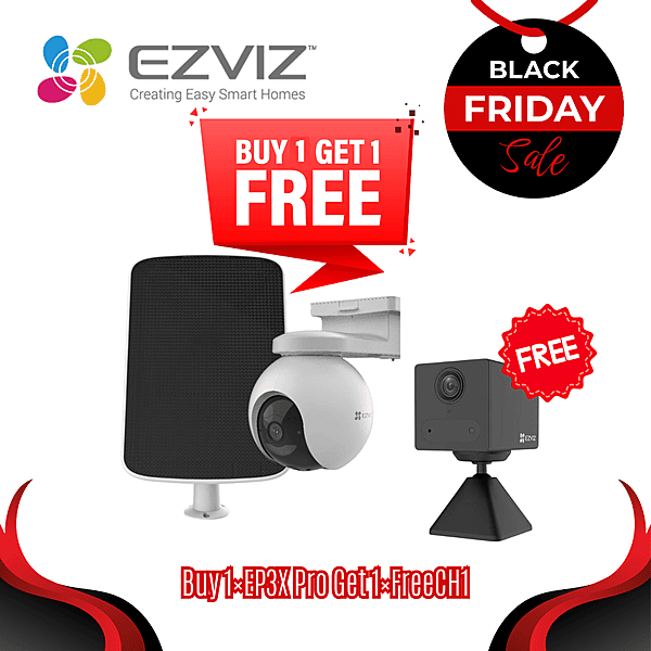 [Buy1Get1Free]EZVIZ 3MP Outdoor PT 4G Camera Solar Kit
