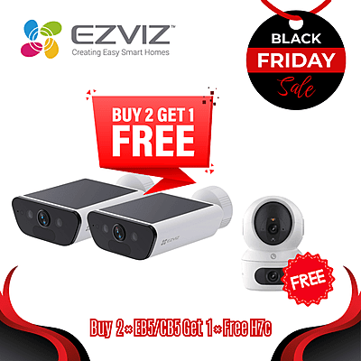 [Buy2Get1Free]EZVIZ 4K Smart Home Solar Battery Camera, White
