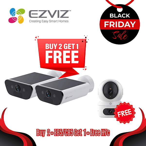 [Buy2Get1Free]EZVIZ 4K Smart Home Solar Battery Camera, White