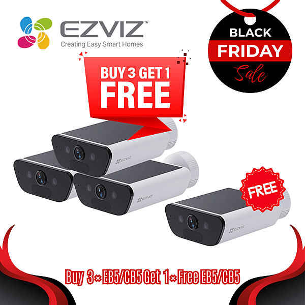 [Buy3Get1Free] EZVIZ 4K Smart Home Solar Battery Camera, White