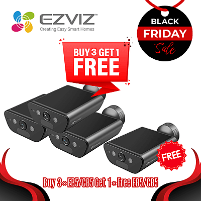 [Buy3Get1Free] EZVIZ 4K Smart Home Solar Battery Camera, Black