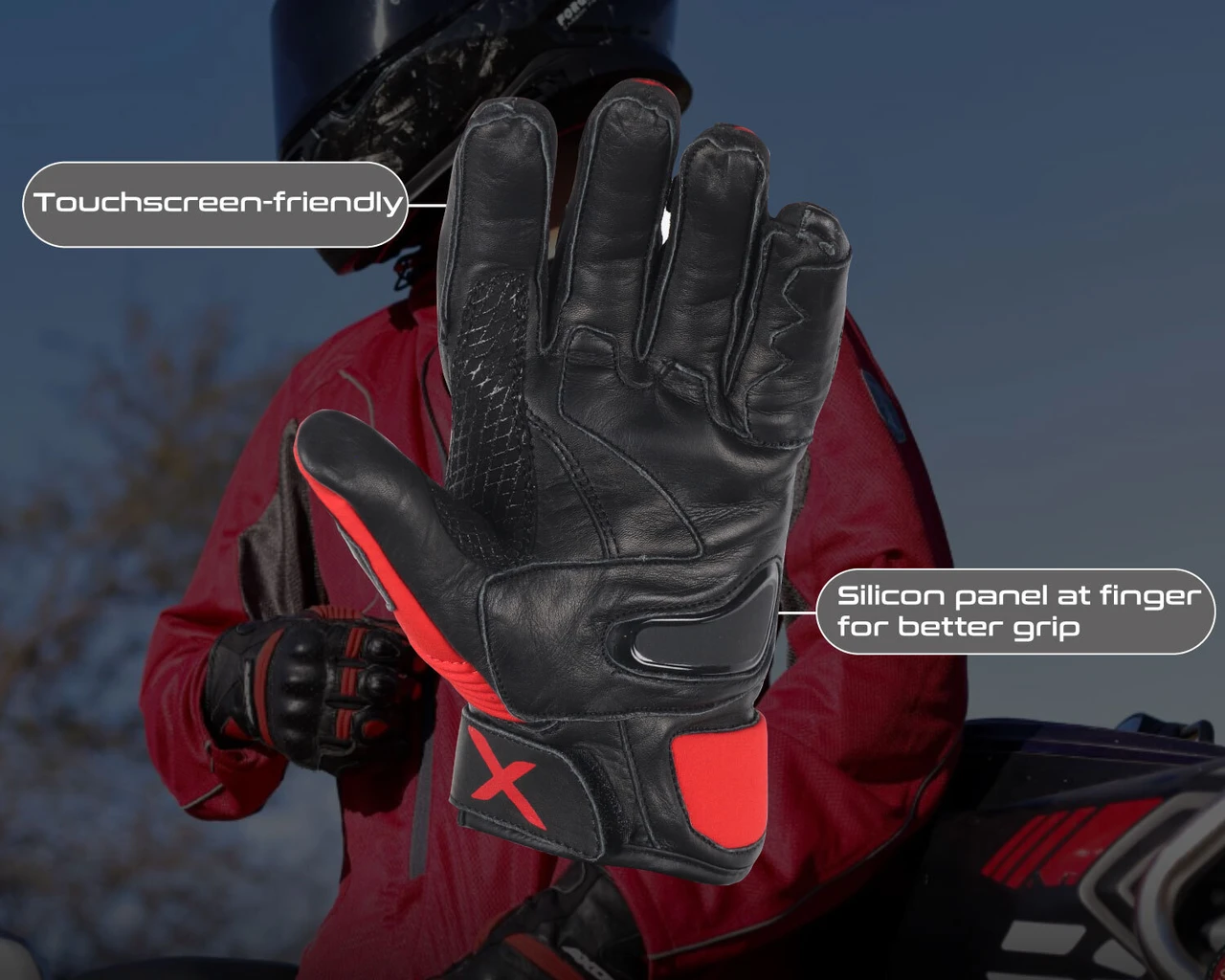 AXOR GLOVES F/F SPYDER BLACK RED XL AXOR GLOVES F/F SPYDER BLACK RED XL