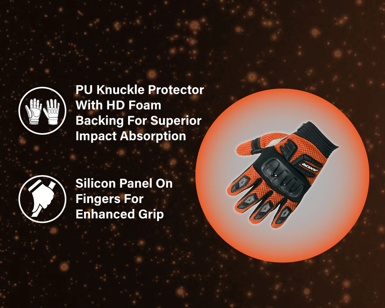AXOR GLOVES AIR STREAM BLACK ORANGE 2XL