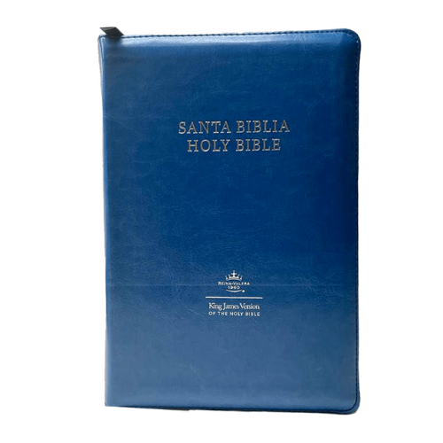 Biblia Bilingue / Azul / Manual / Letra Pequeña / Imitación Piel / With Index and Zipper / RVR 1960