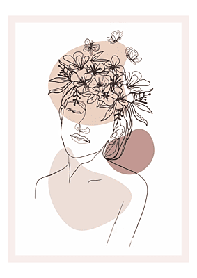 Floral Elegance Wall Art Set - 3 Piece - Canvas Prints - Unframed - Brown Floral Elegance Wall Art Set - 3 Piece - Canvas Prints - Unframed - Brown