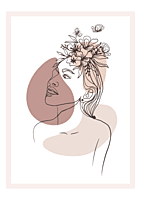 Floral Elegance Wall Art Set - 3 Piece - Canvas Prints - Unframed - Brown