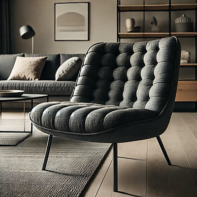 Gunmala Handicrafts Charcoal Tufted Lounge Chair