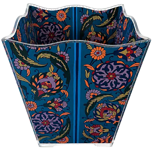 Acrylic Bin, Azure Arabesque
