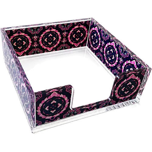 Acrylic Napkin Holder, Amethyst Medallion