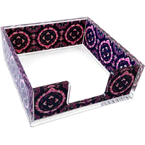 Acrylic Napkin Holder, Amethyst Medallion