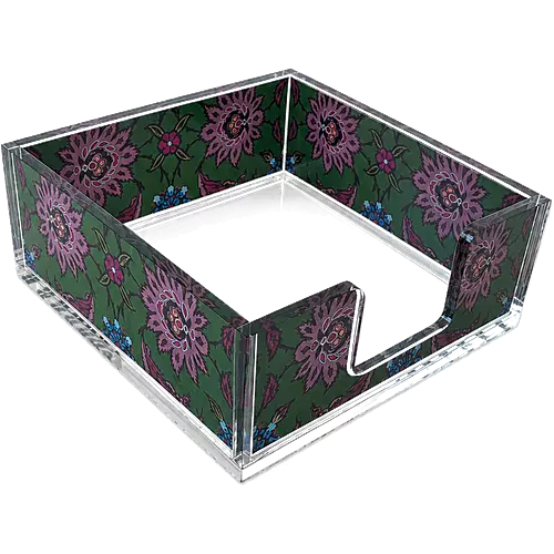 Acrylic Napkin Holder, Olive Rosette