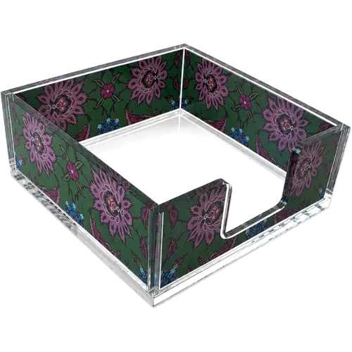 Acrylic Napkin Holder, Olive Rosette