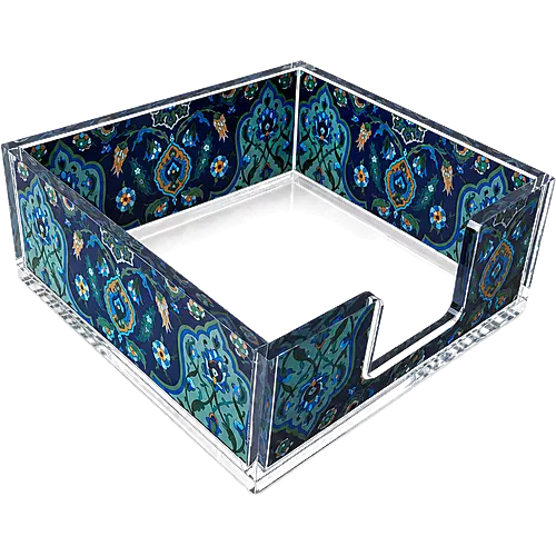 Acrylic Napkin Holder, Sapphire Botanica