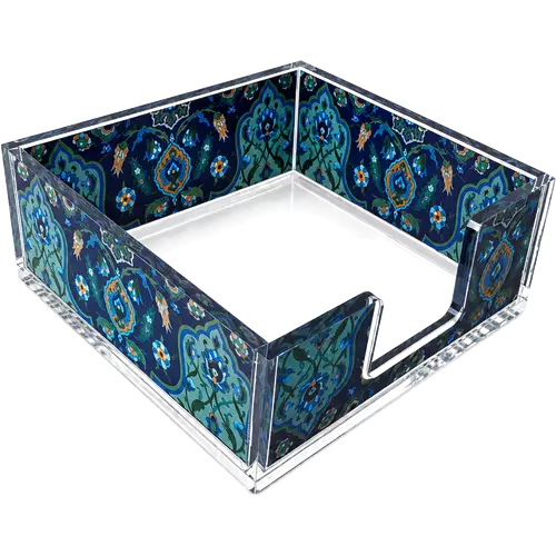 Acrylic Napkin Holder, Sapphire Botanica