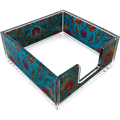 Acrylic Napkin Holder, Turquoise Paisley